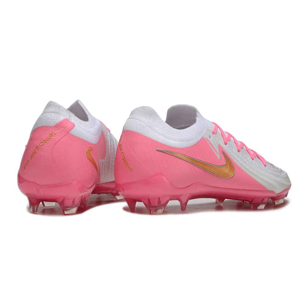 Chuteira Campo Nike Phantom GX 2 Elite FG Branca e Rosa
