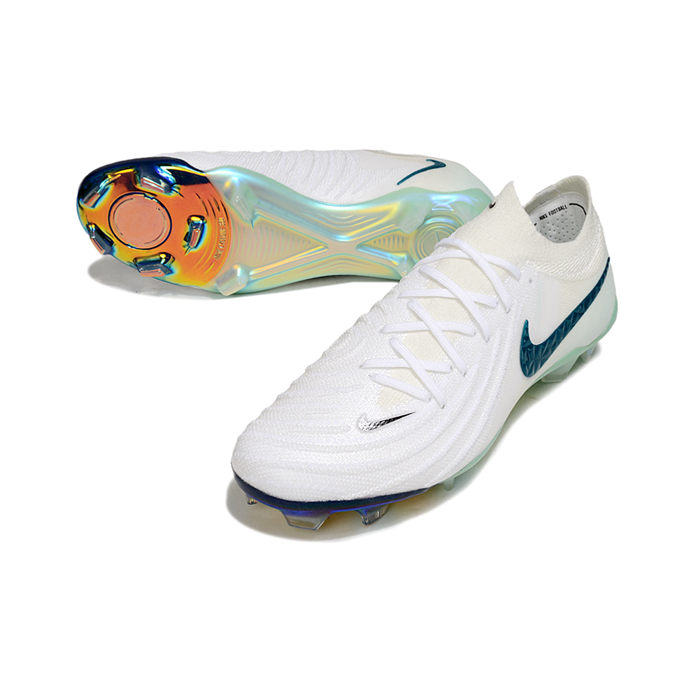 Chuteira Campo Nike Phantom GX 2 Elite FG Branca e Verde 