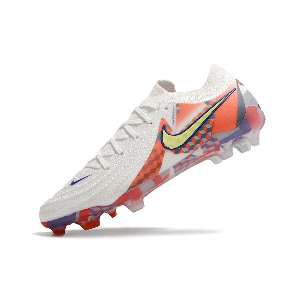 Chuteira Campo Nike Phantom GX 2 Elite FG Branca e Vermelha 