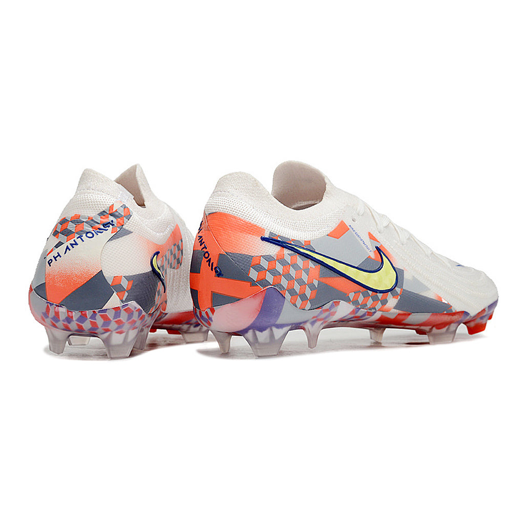Chuteira Campo Nike Phantom GX 2 Elite FG Branca e Vermelha 