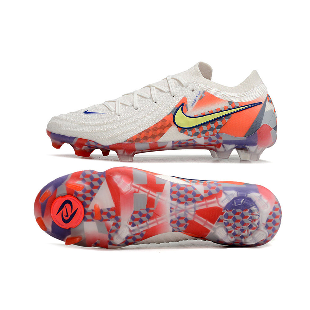Chuteira Campo Nike Phantom GX 2 Elite FG Branca e Vermelha 