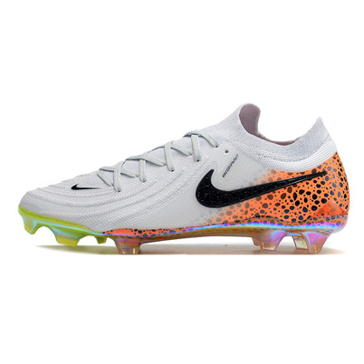 Chuteira Campo Nike Phantom GX 2 Elite FG Branca, Preta e Laranja 