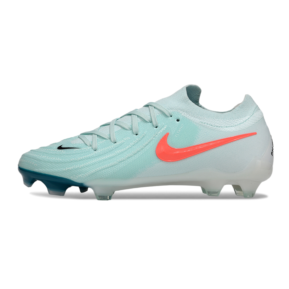 Chuteira Campo Nike Phantom GX 2 Elite FG Branca, Verde e Laranja 