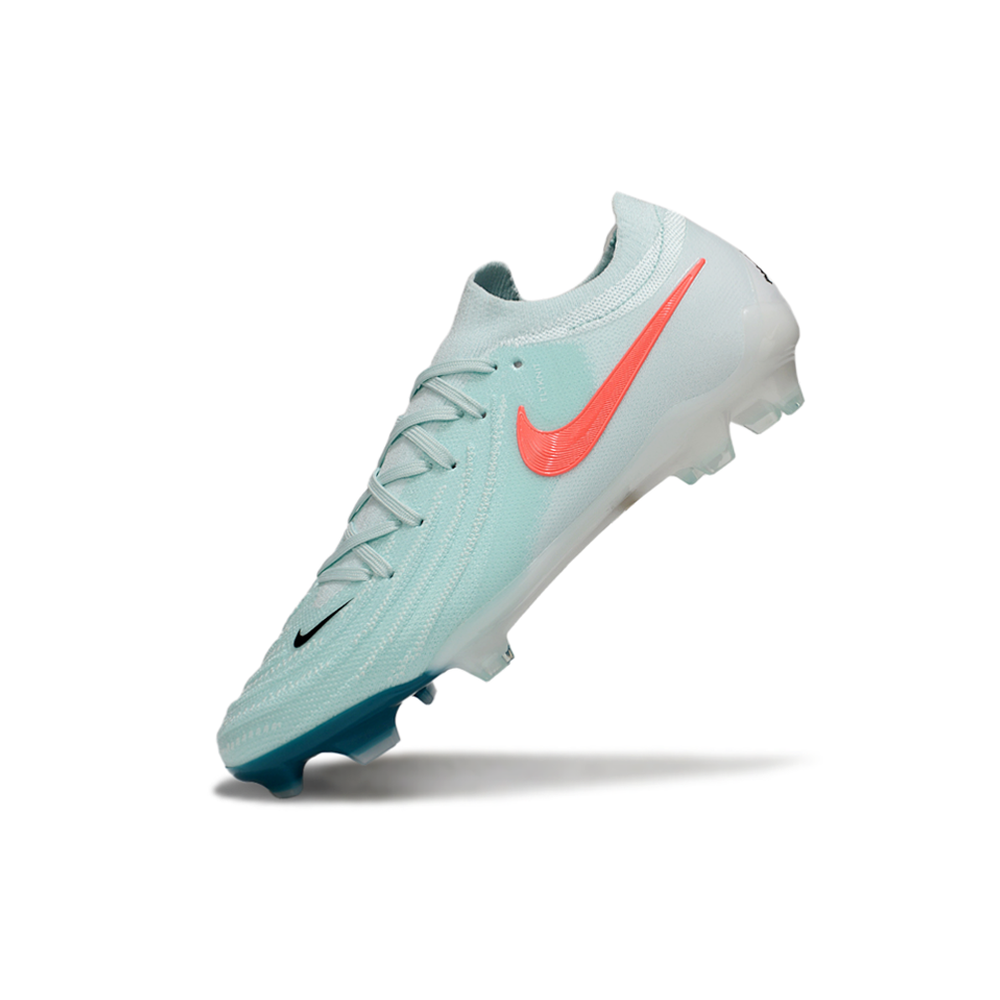 Chuteira Campo Nike Phantom GX 2 Elite FG Branca, Verde e Laranja 