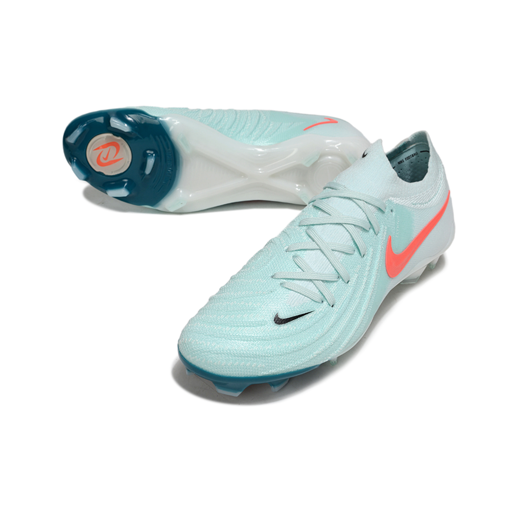Chuteira Campo Nike Phantom GX 2 Elite FG Branca, Verde e Laranja 