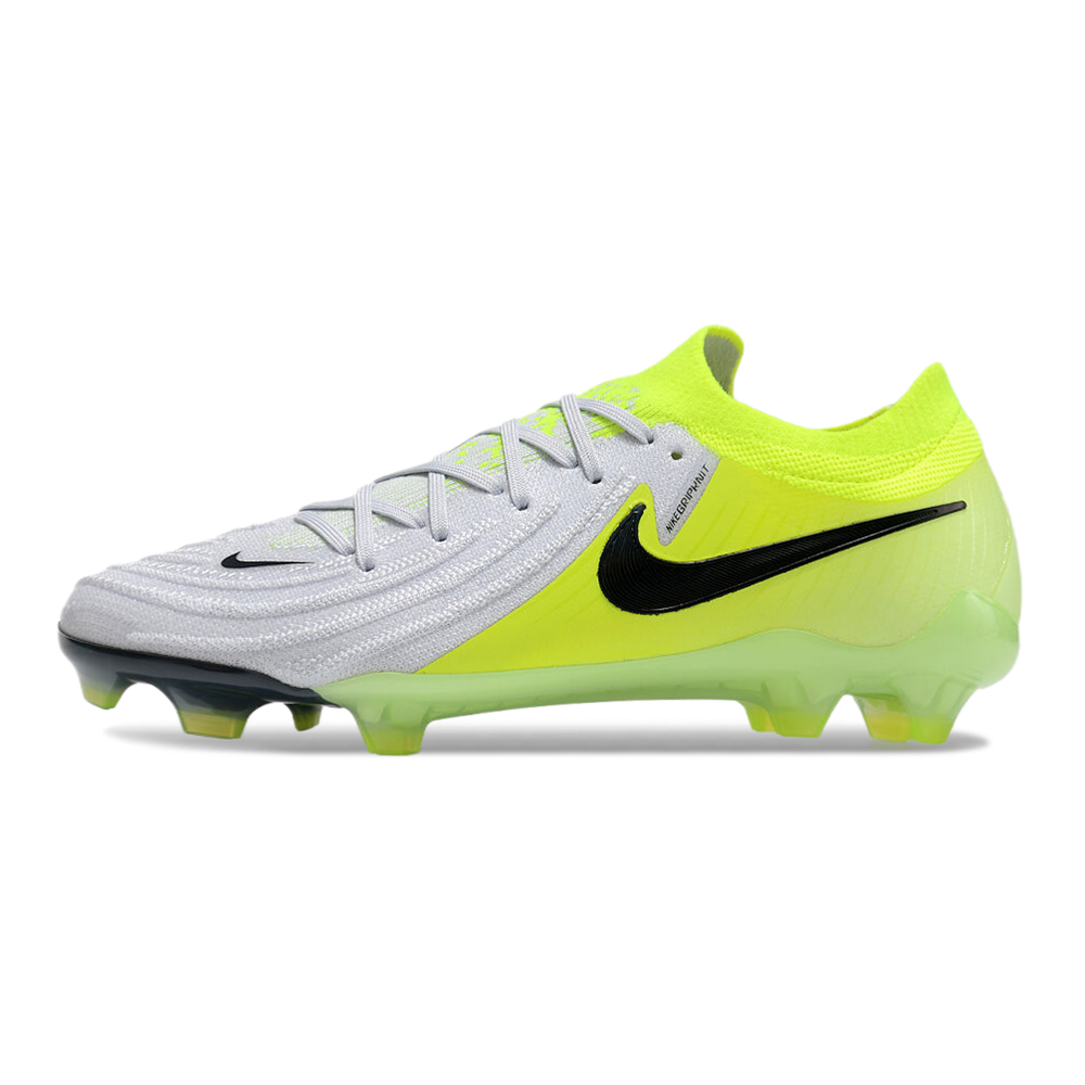 Chuteira Campo Nike Phantom GX 2 Elite FG Cinza e Verde 