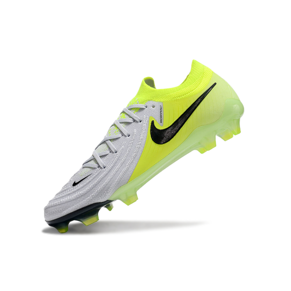 Chuteira Campo Nike Phantom GX 2 Elite FG Cinza e Verde 