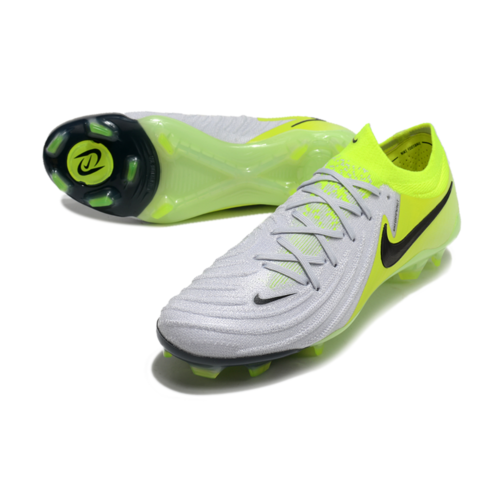Chuteira Campo Nike Phantom GX 2 Elite FG Cinza e Verde 