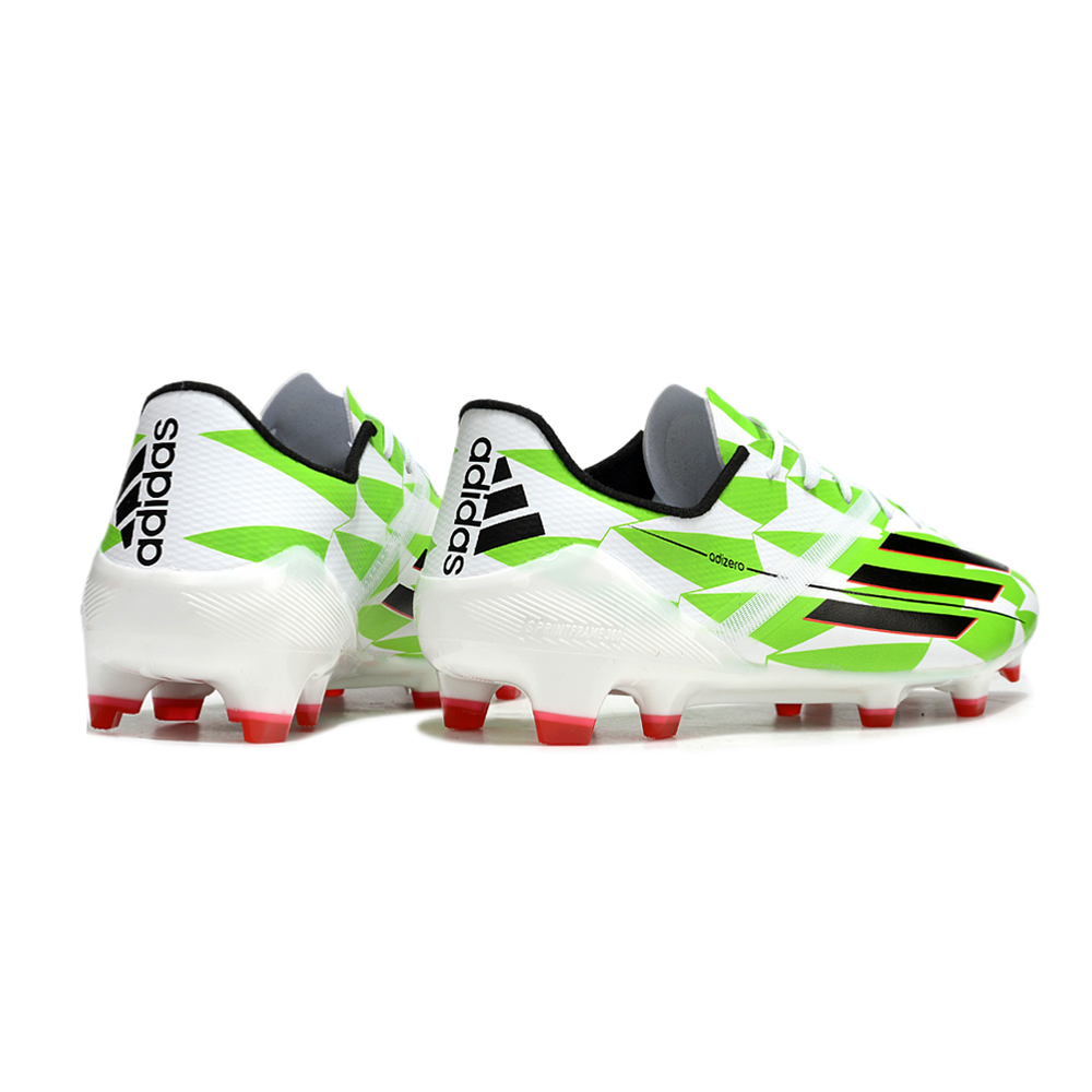 Chuteira Campo Adidas F50 Adizero FG Branca, Verde e Preto