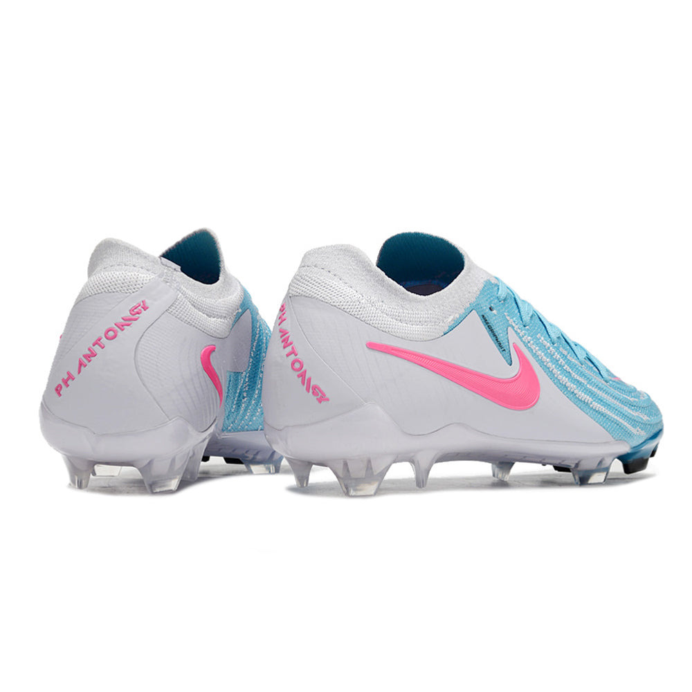 Chuteira Campo Nike Phantom GX 2 Elite FG Cinza, Azul e Rosa