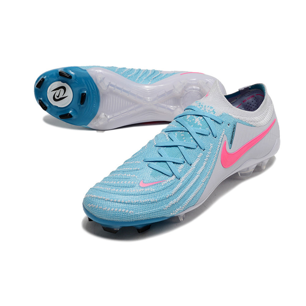Chuteira Campo Nike Phantom GX 2 Elite FG Cinza, Azul e Rosa