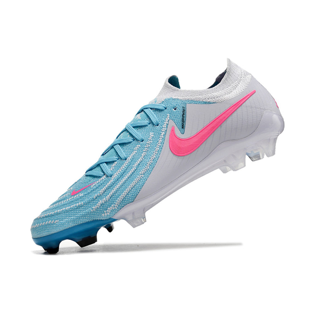 Chuteira Campo Nike Phantom GX 2 Elite FG Cinza, Azul e Rosa