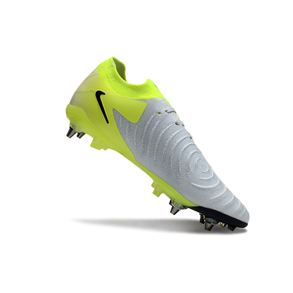 Chuteira Campo Nike Phantom GX 2 Elite Trava Mista Cinza e Verde