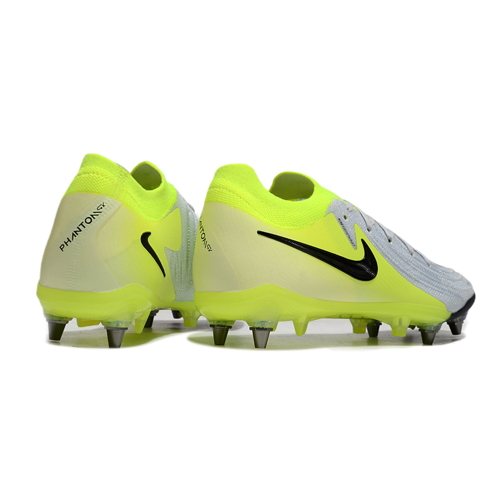 Chuteira Campo Nike Phantom GX 2 Elite Trava Mista Cinza e Verde