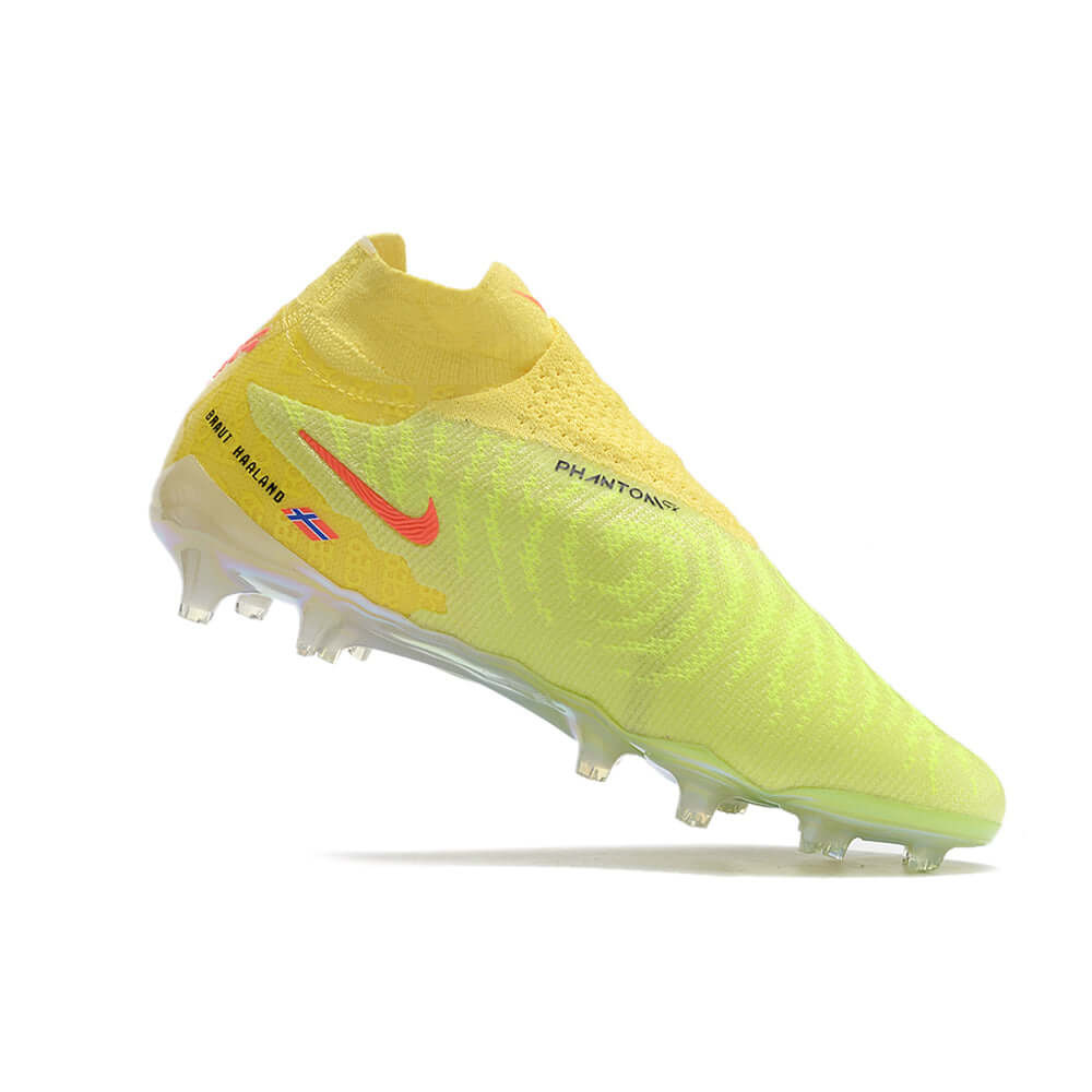 Chuteira Campo Nike Phantom GX DF Elite FG Amarela e Verde 