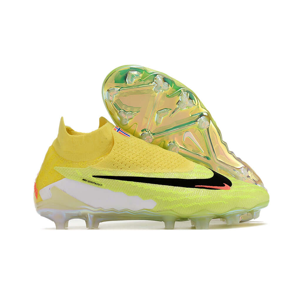 Chuteira Campo Nike Phantom GX DF Elite FG Amarela e Verde 