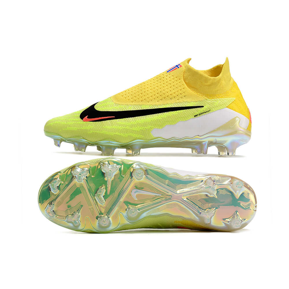 Chuteira Campo Nike Phantom GX DF Elite FG Amarela e Verde 