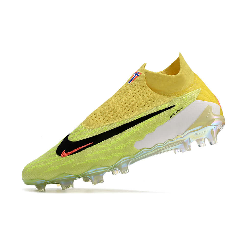 Chuteira Campo Nike Phantom GX DF Elite FG Amarela e Verde 