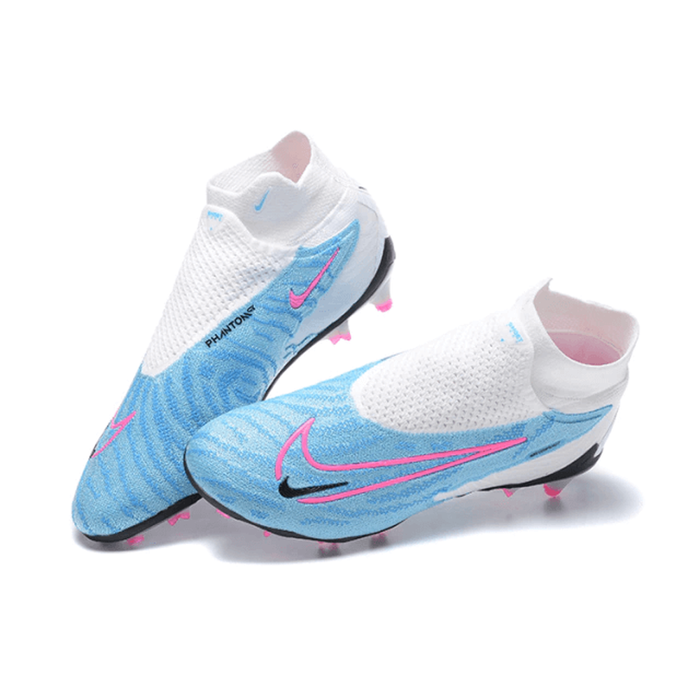 Chuteira Campo Nike Phantom GX DF Elite FG Azul e Branca 