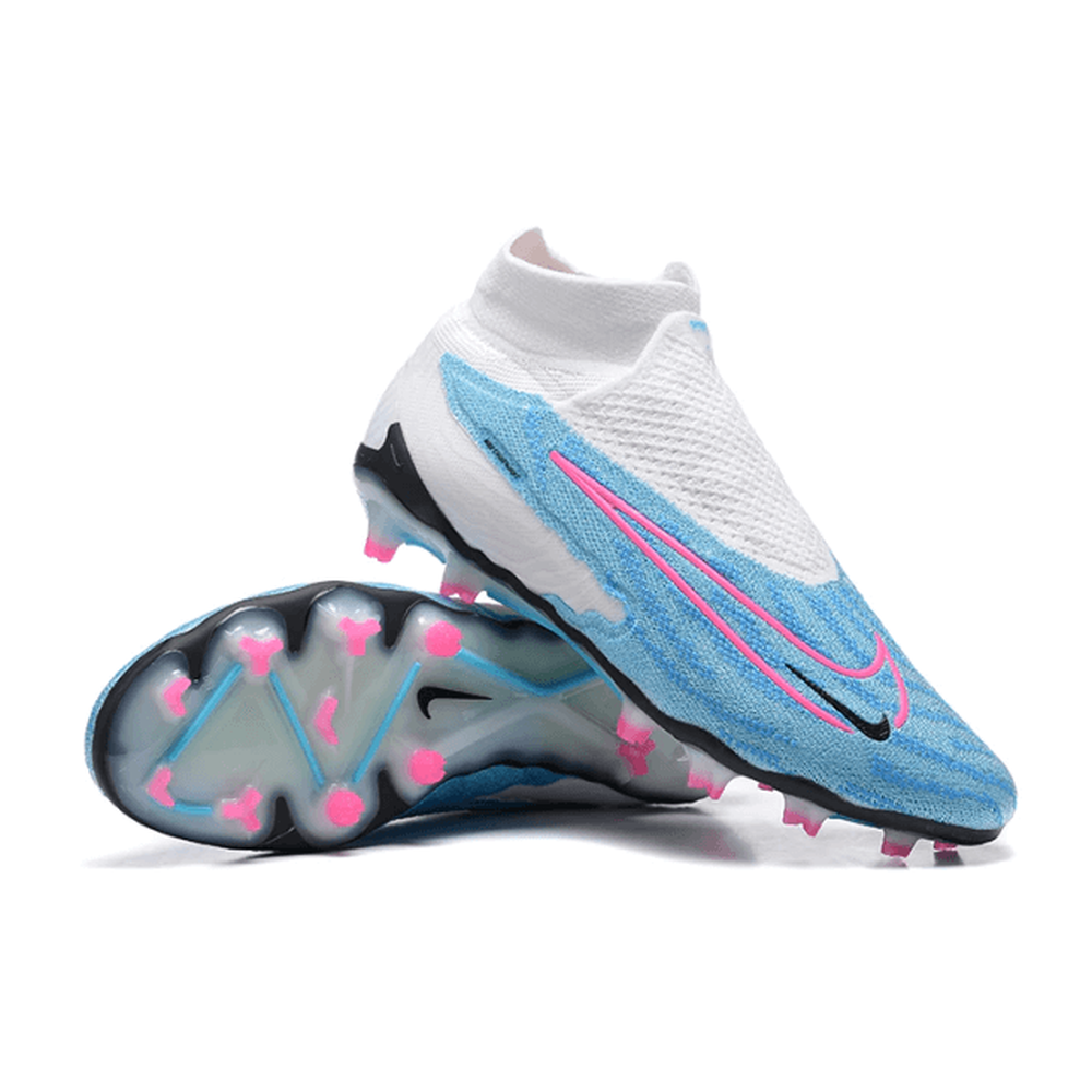 Chuteira Campo Nike Phantom GX DF Elite FG Azul e Branca 