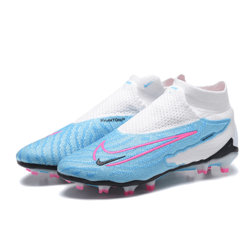 Chuteira Campo Nike Phantom GX DF Elite FG Azul e Branca 