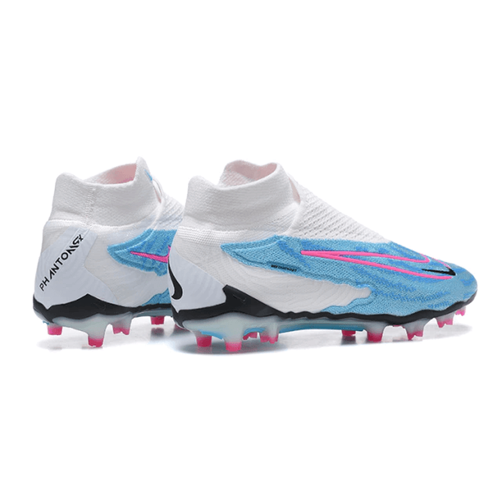 Chuteira Campo Nike Phantom GX DF Elite FG Azul e Branca 