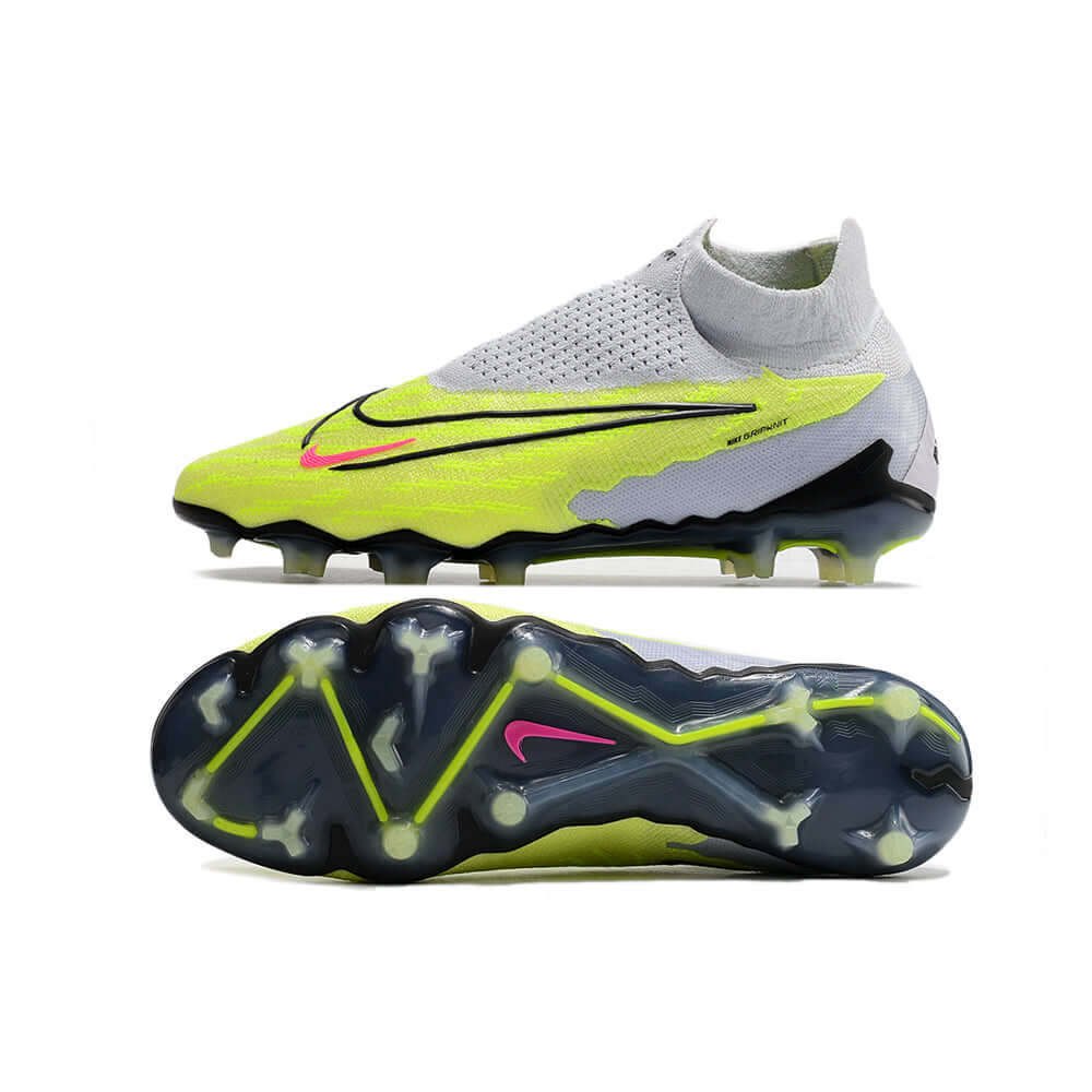 Chuteira Campo Nike Phantom GX DF Elite FG Branca e Verde 