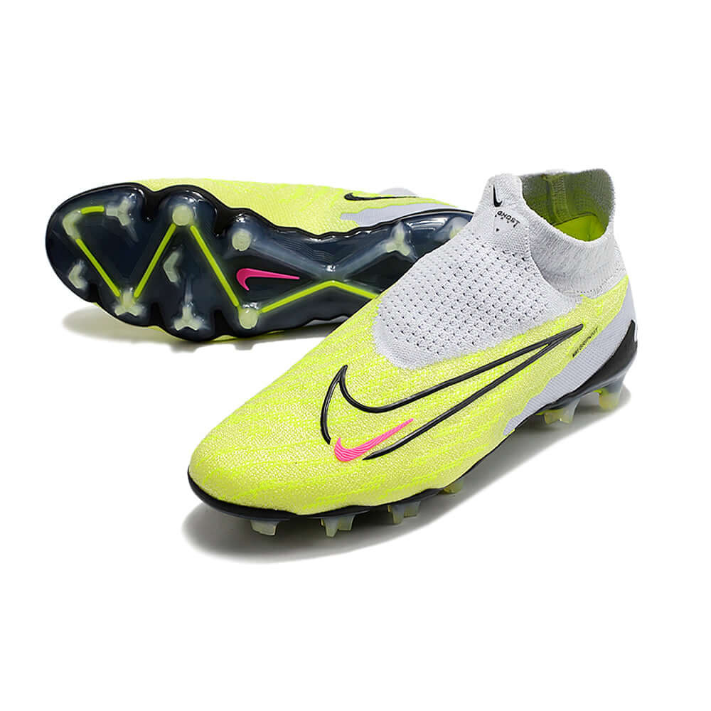 Chuteira Campo Nike Phantom GX DF Elite FG Branca e Verde 
