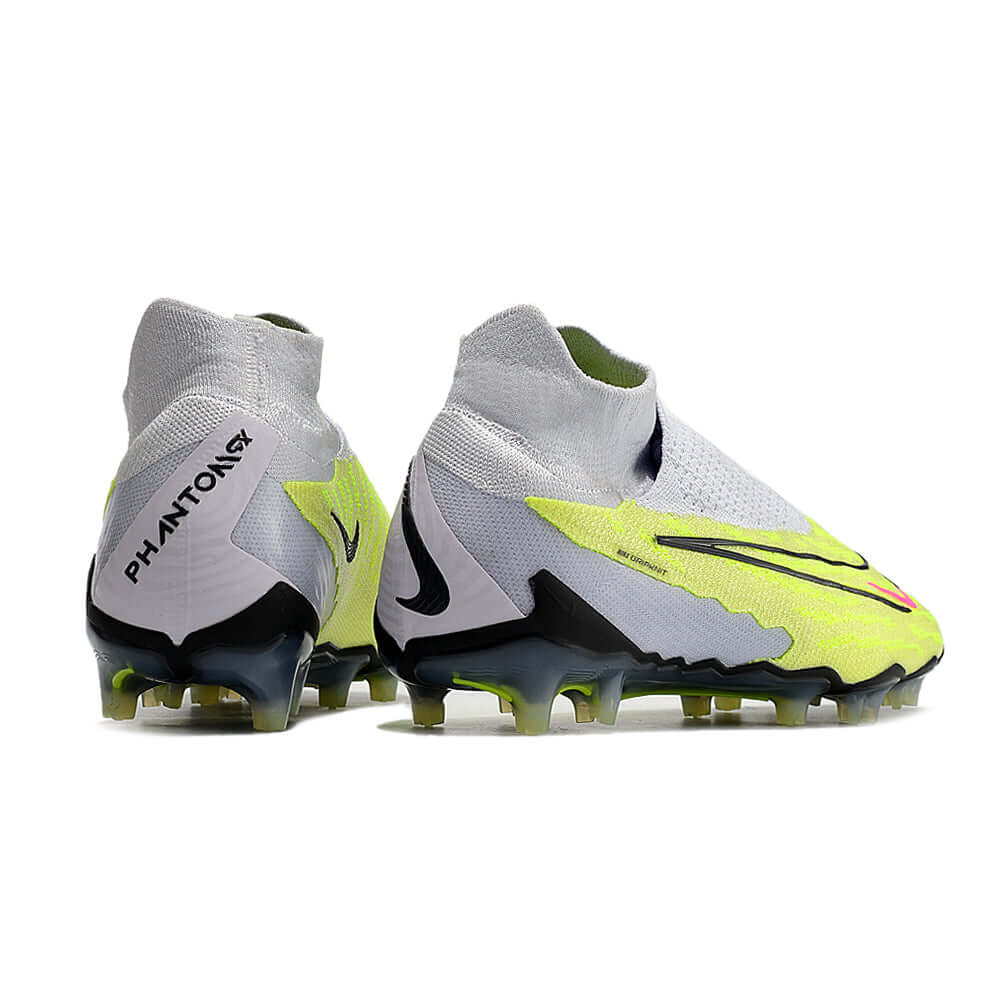 Chuteira Campo Nike Phantom GX DF Elite FG Branca e Verde 