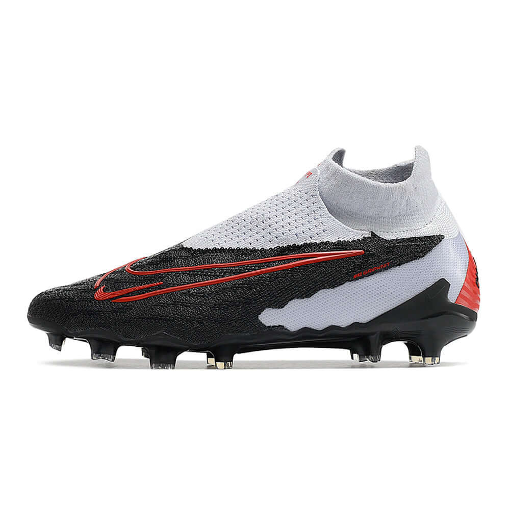 Chuteira Campo Nike Phantom GX DF Elite FG Branca, Preta e Vermelha