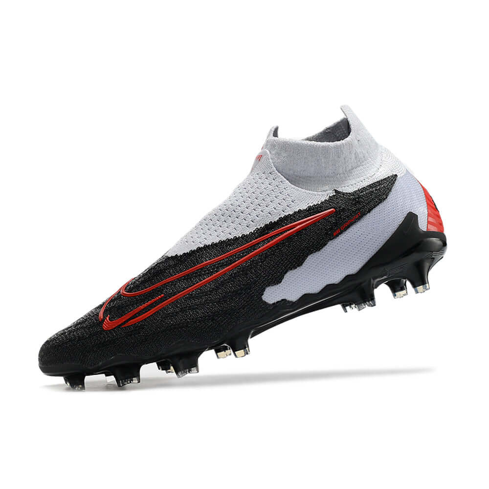Chuteira Campo Nike Phantom GX DF Elite FG Branca, Preta e Vermelha