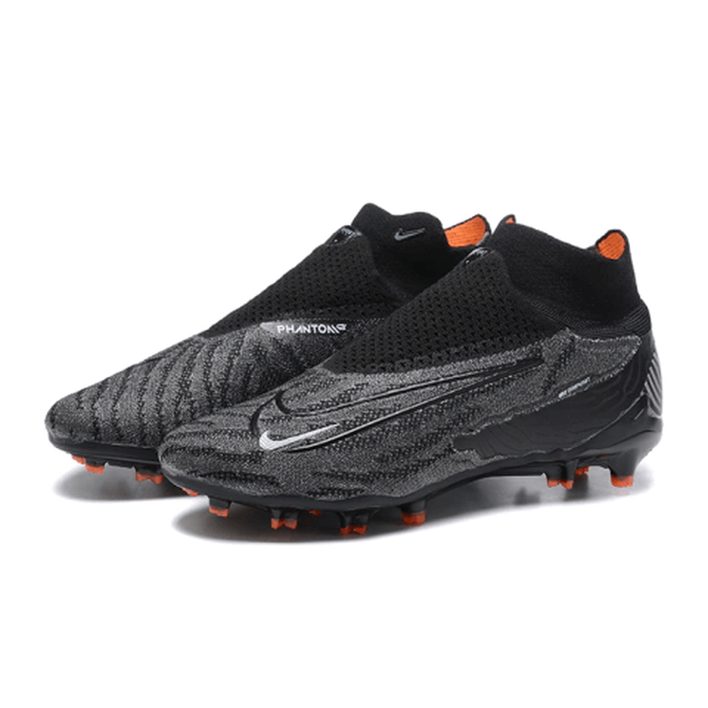 Chuteira Campo Nike Phantom GX DF Elite FG Preta e Laranja 