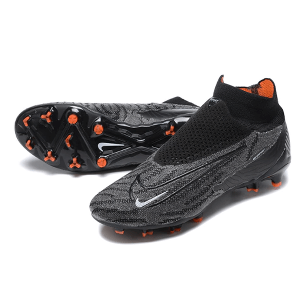 Chuteira Campo Nike Phantom GX DF Elite FG Preta e Laranja 