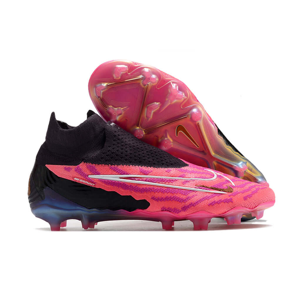 Chuteira Campo Nike Phantom GX DF Elite FG Rosa e Preta 