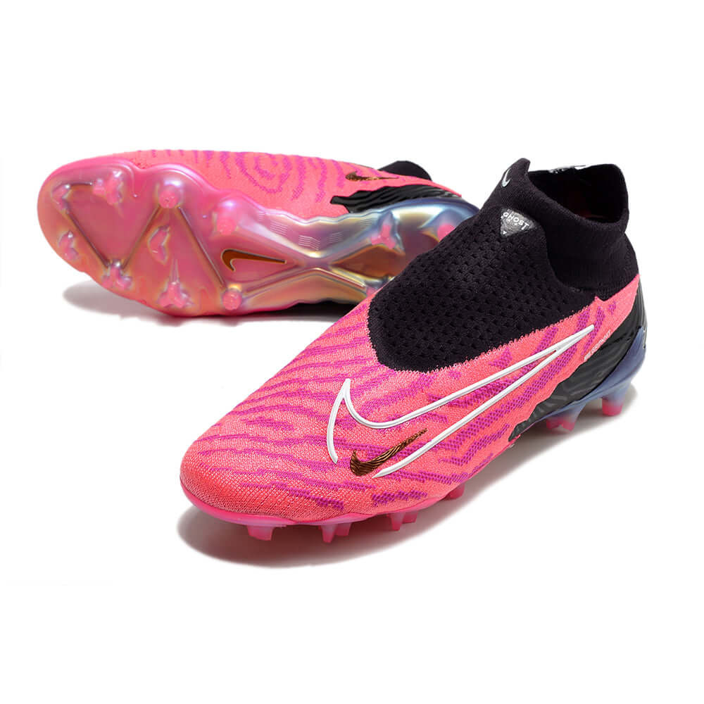 Chuteira Campo Nike Phantom GX DF Elite FG Rosa e Preta 