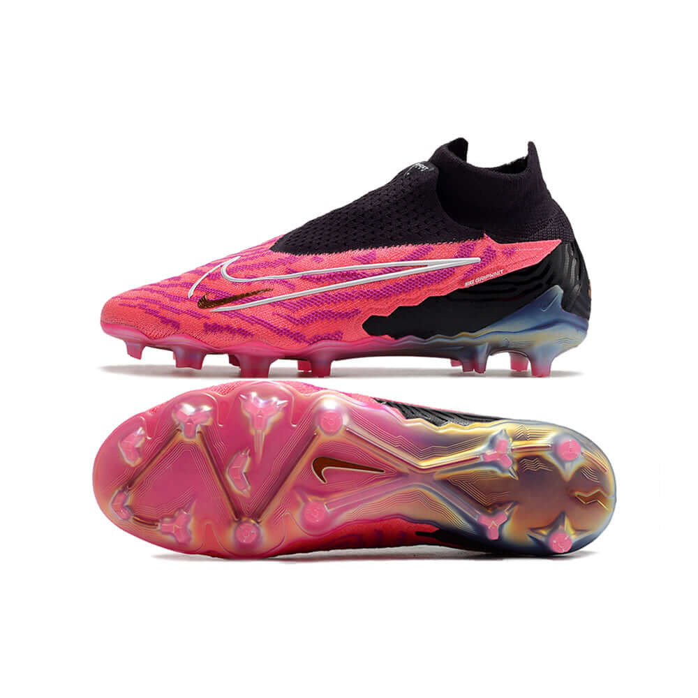 Chuteira Campo Nike Phantom GX DF Elite FG Rosa e Preta 