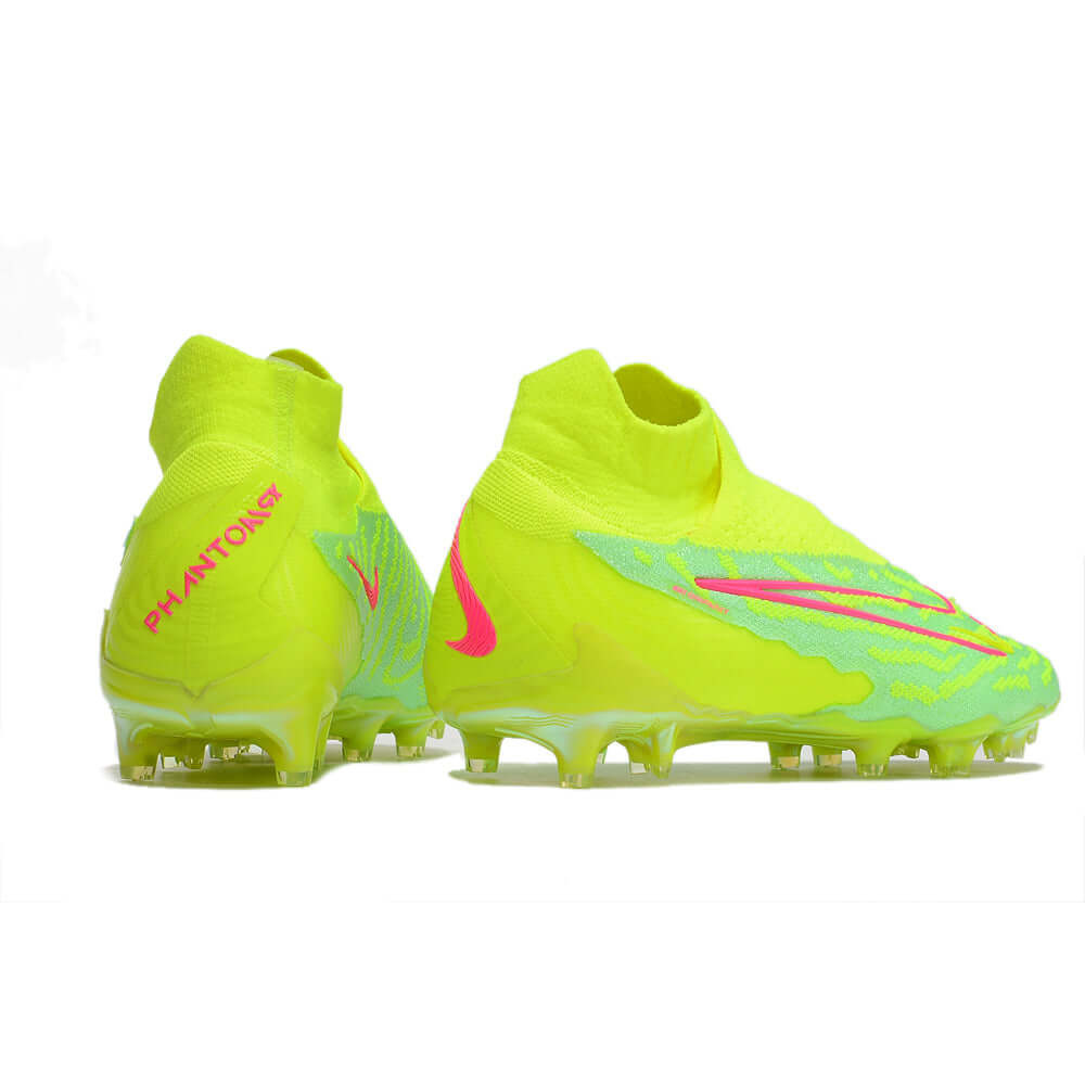 Chuteira Campo Nike Phantom GX DF Elite FG Verde e Rosa