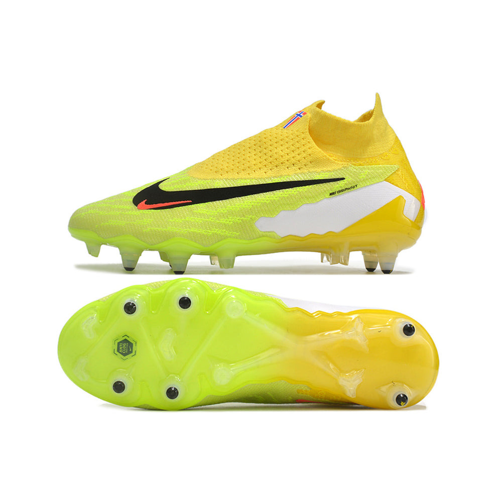Chuteira Campo Nike Phantom GX DF Elite Ponta de Aluminio Amarela e Verde 