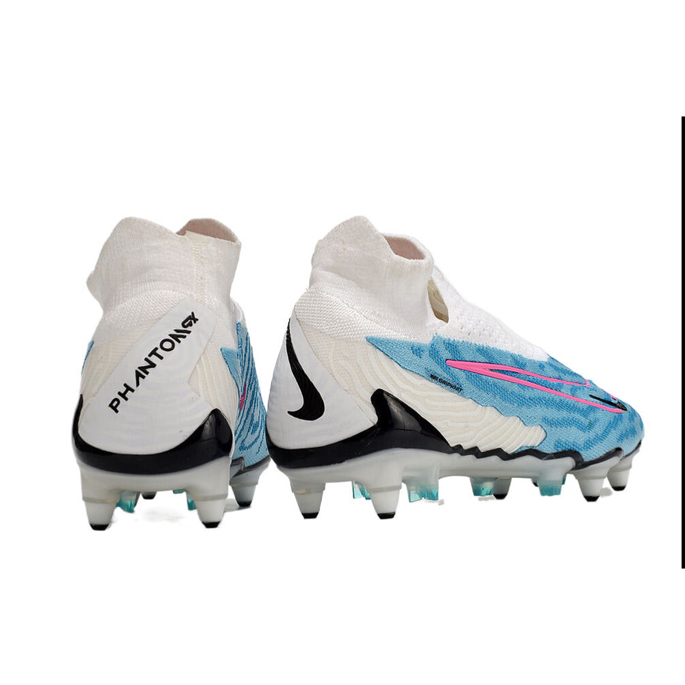 Chuteira Campo Nike Phantom GX DF Elite Ponta de Aluminio Branca e Azul 