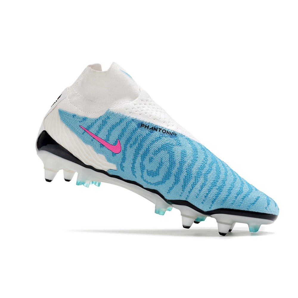 Chuteira Campo Nike Phantom GX DF Elite Ponta de Aluminio Branca e Azul 
