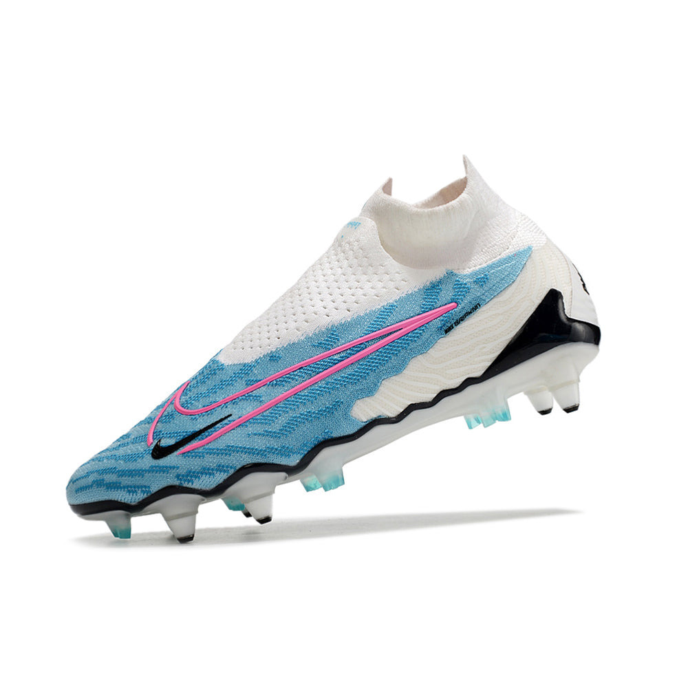 Chuteira Campo Nike Phantom GX DF Elite Ponta de Aluminio Branca e Azul 