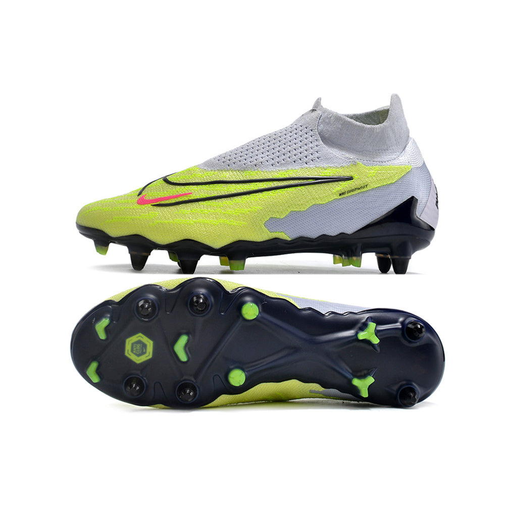 Chuteira Campo Nike Phantom GX DF Elite Ponta de Aluminio Cinza e Verde 