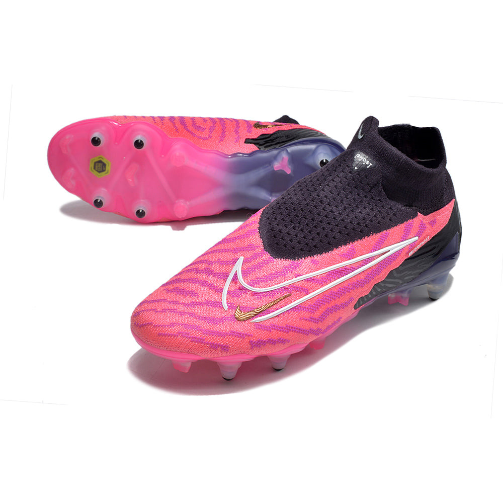 Chuteira Campo Nike Phantom GX DF Elite Ponta de Aluminio Preta e Rosa 