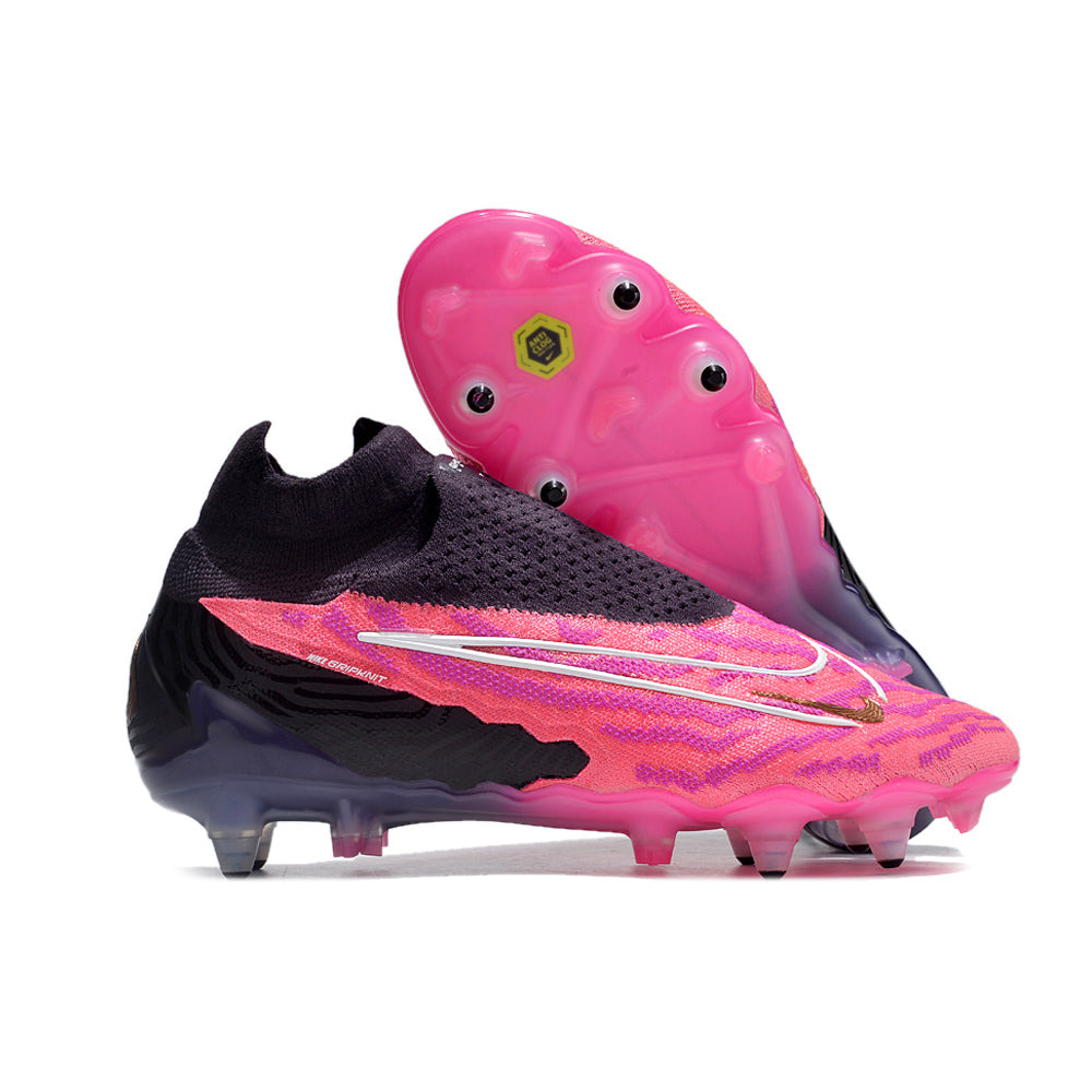 Chuteira Campo Nike Phantom GX DF Elite Ponta de Aluminio Preta e Rosa 