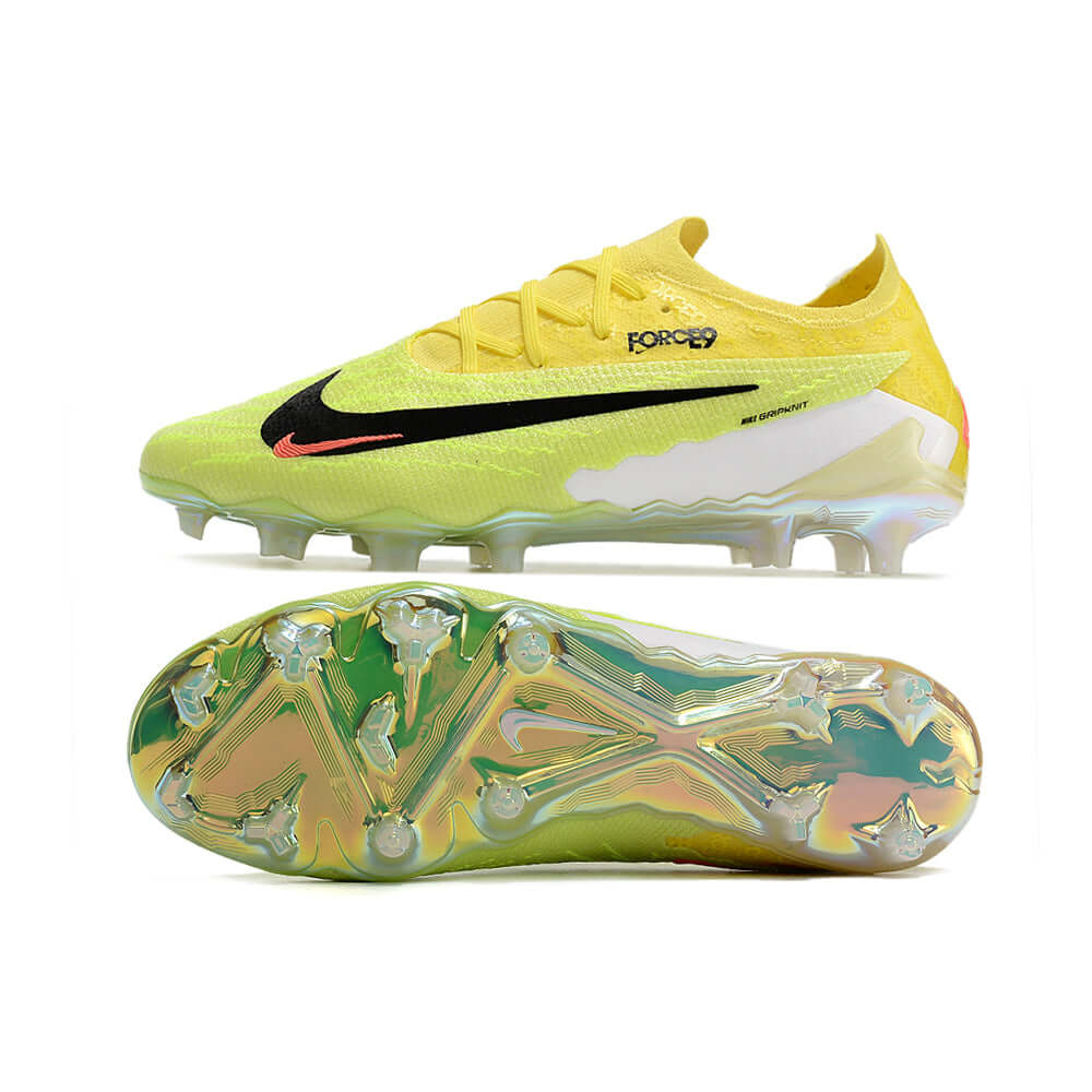 Chuteira Campo Nike Phantom GX Elite FG Amarela e Verde 
