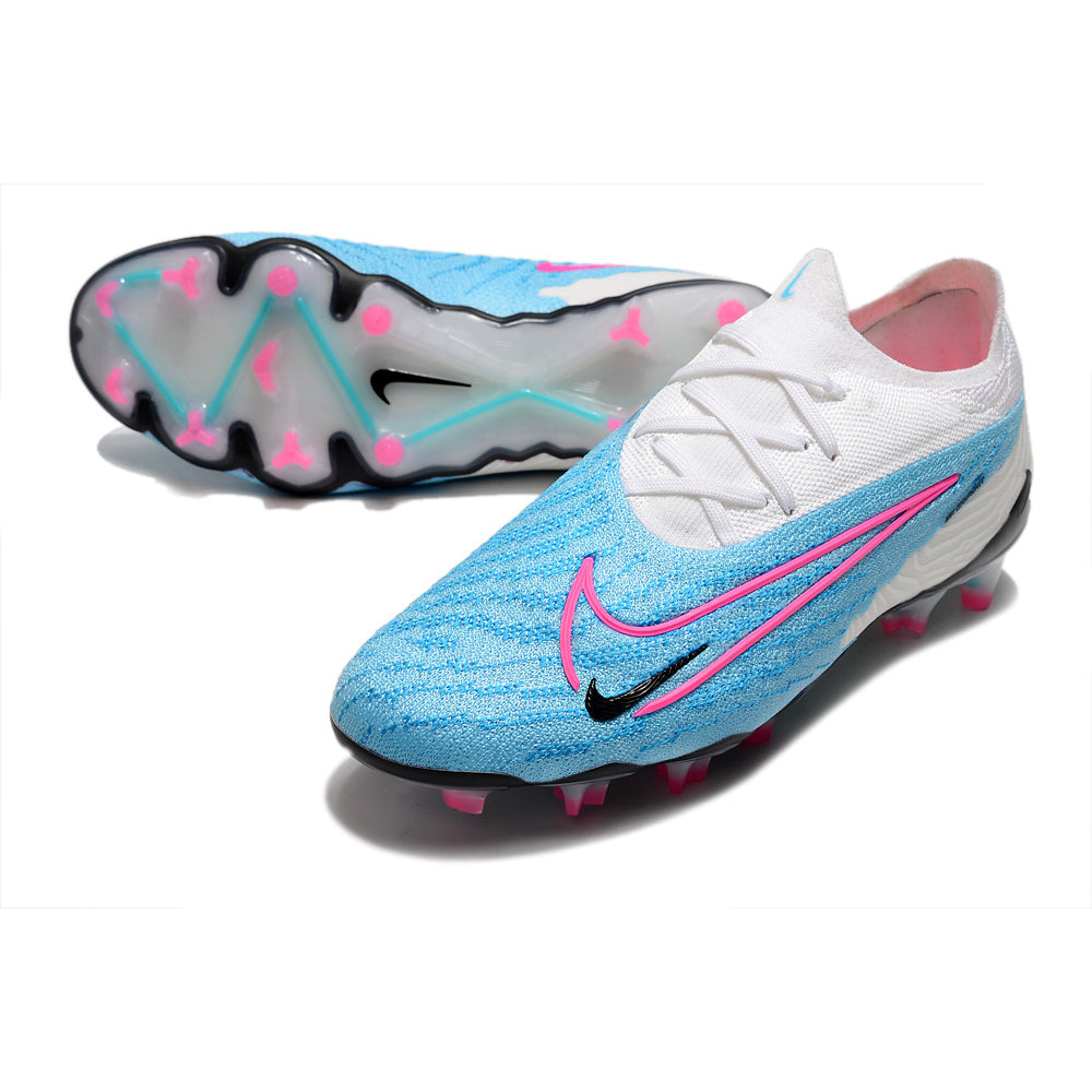 Chuteira Campo Nike Phantom GX Elite FG Azul e Branca 