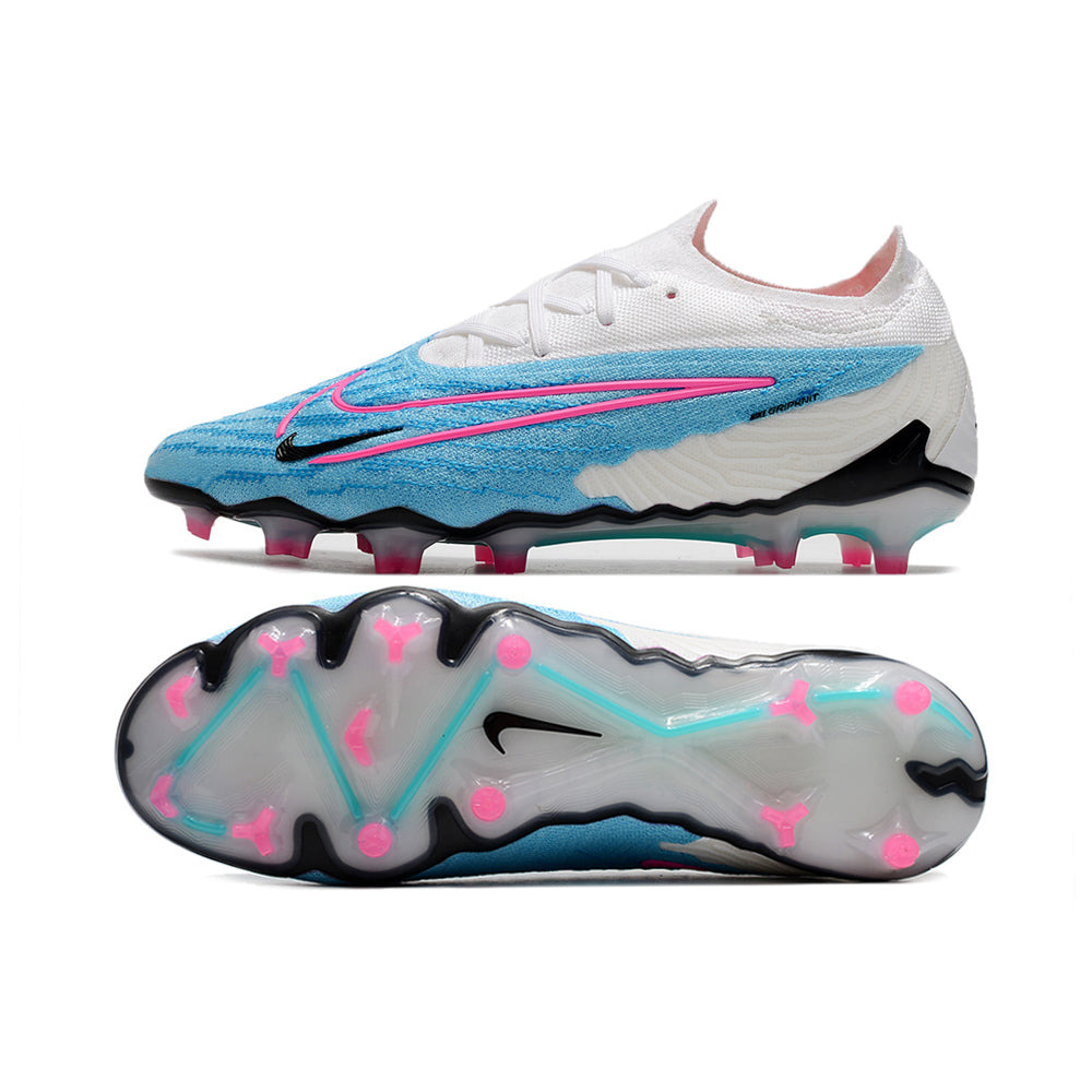 Chuteira Campo Nike Phantom GX Elite FG Azul e Branca 