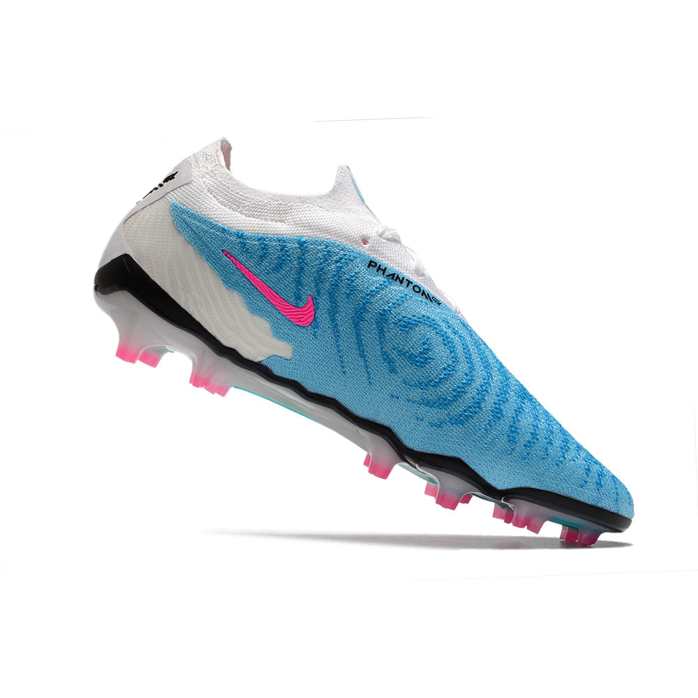 Chuteira Campo Nike Phantom GX Elite FG Azul e Branca 