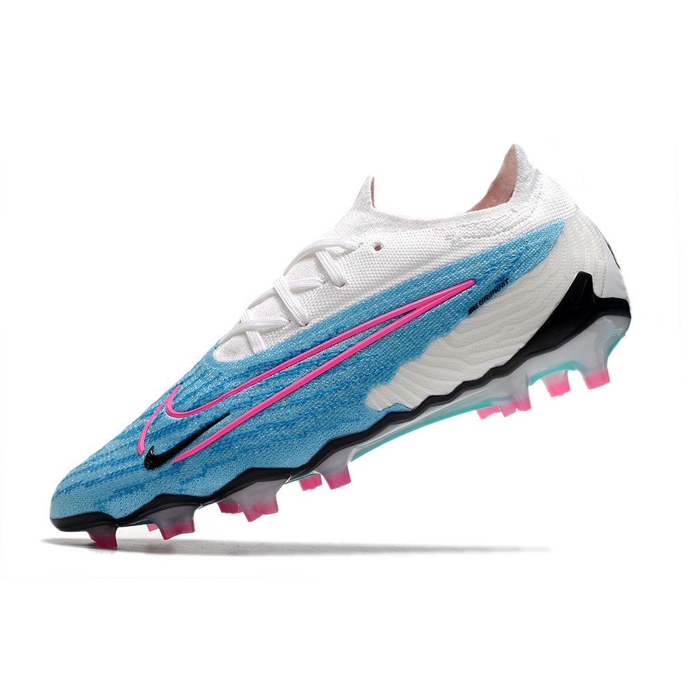 Chuteira Campo Nike Phantom GX Elite FG Azul e Branca 