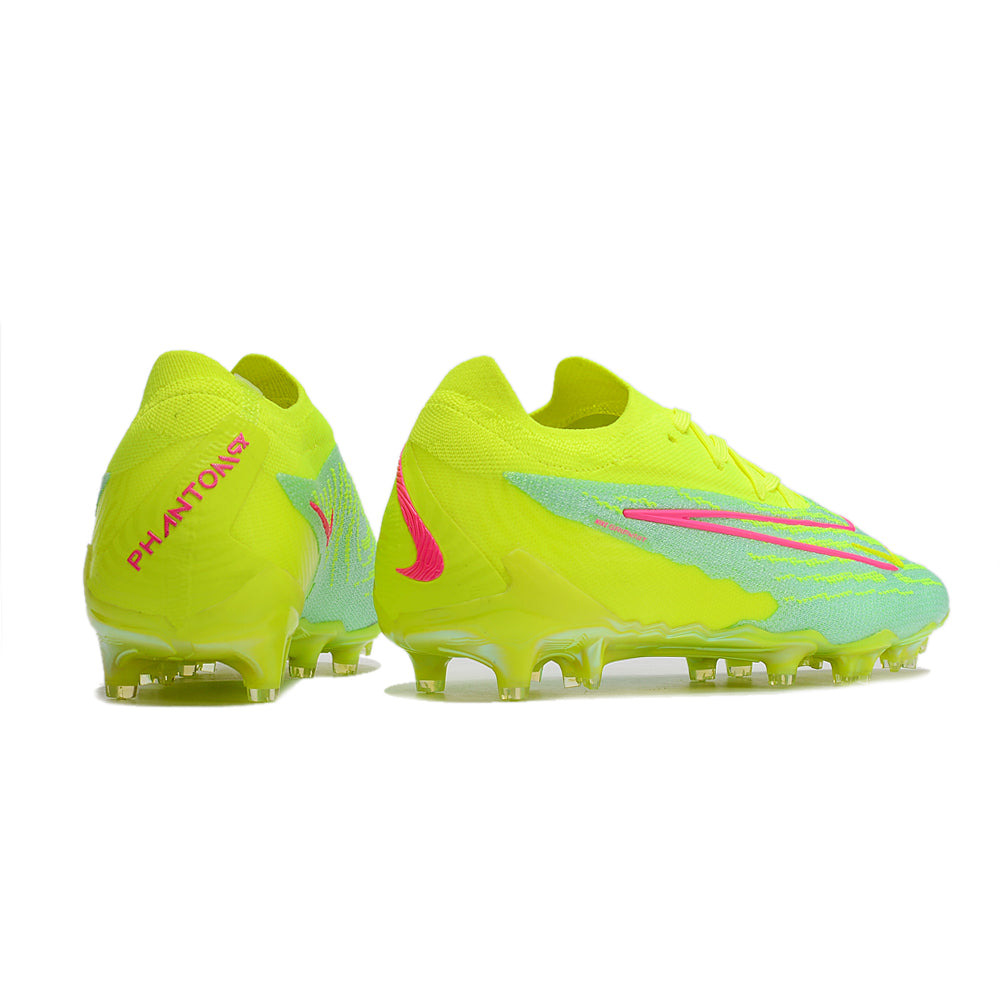 Chuteira Campo Nike Phantom GX Elite FG Verde e Rosa